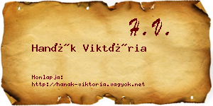 Hanák Viktória névjegykártya